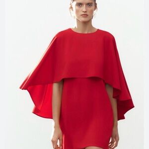 Zara Red Capelet Mini Dress